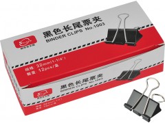 彩盒装黑色长尾票夹型号:1003