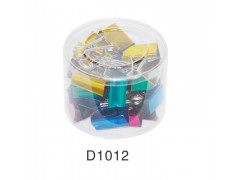 筒装金属彩长尾夹 型号：D1012