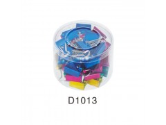 筒装金属彩长尾夹 型号：D1013