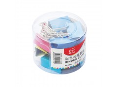 筒装金属彩长尾夹 型号：D1014