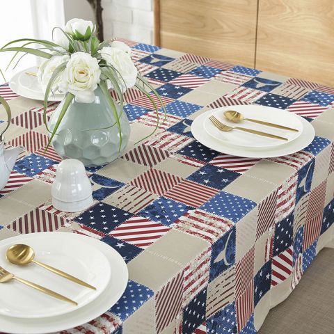 批发棉麻桌布美式长方形茶几布客厅餐厅多用盖巾布定制亚马逊跨境