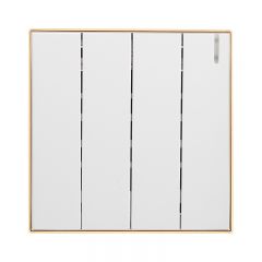 86型四开单控插座 大板金边雅白/雅