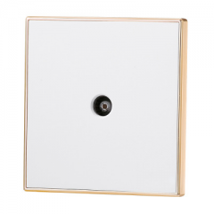 86型电视面板插座 大板金边雅白/雅