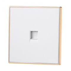 86型电脑面板插座 大板金边雅白/雅