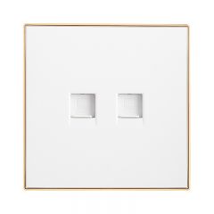 86型电脑双孔面板插座 大板金边雅白