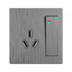 86型一开16A单控插座家装PC阻燃料 