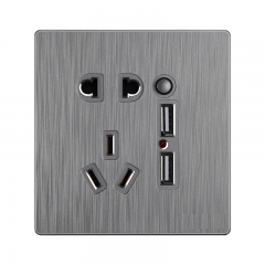 86型五孔双USB面板插座家装PC阻燃料