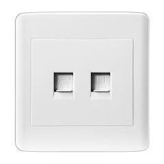 86型电话电脑面板 玉兰白系列