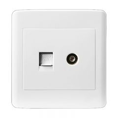 86型电视电话面板 玉兰白系列