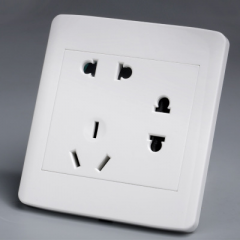 86型七孔面板插座 玉兰白系列