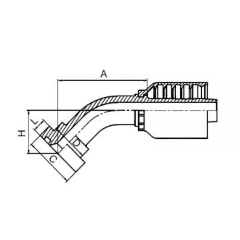 45° SAE 法兰 3000 PSI 一体式