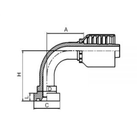 90° SAE 法兰 3000 PSI 一体式
