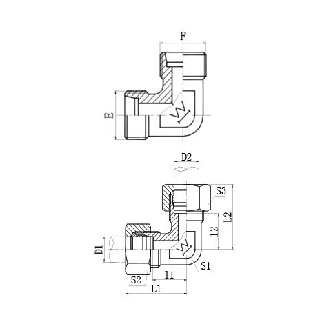 90°弯曲接头  90° ELBOW FITTINGS