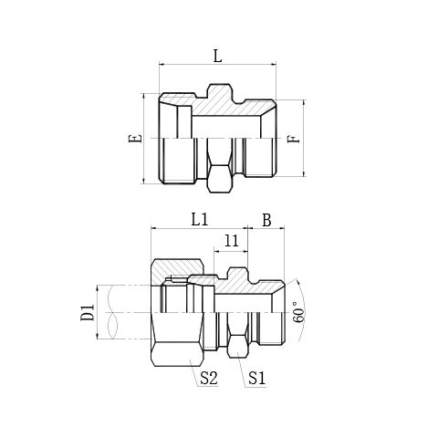 英管螺纹60°锥密封-BSP THREAD 60 ° CONE SEALING